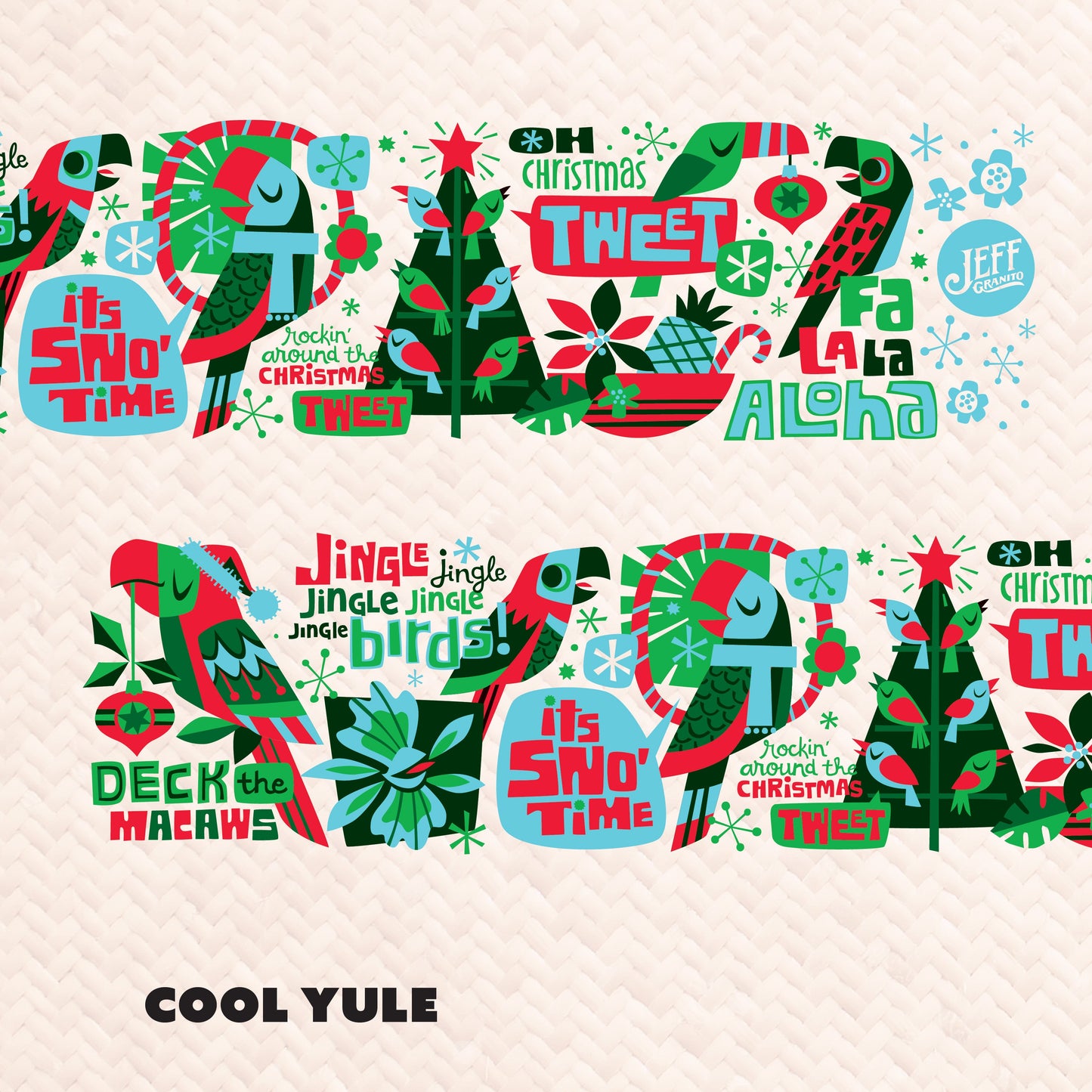 Jeff Granito's 'Jingle Birds' Mai Tai Cocktail Glass (1) - Ready to Ship!