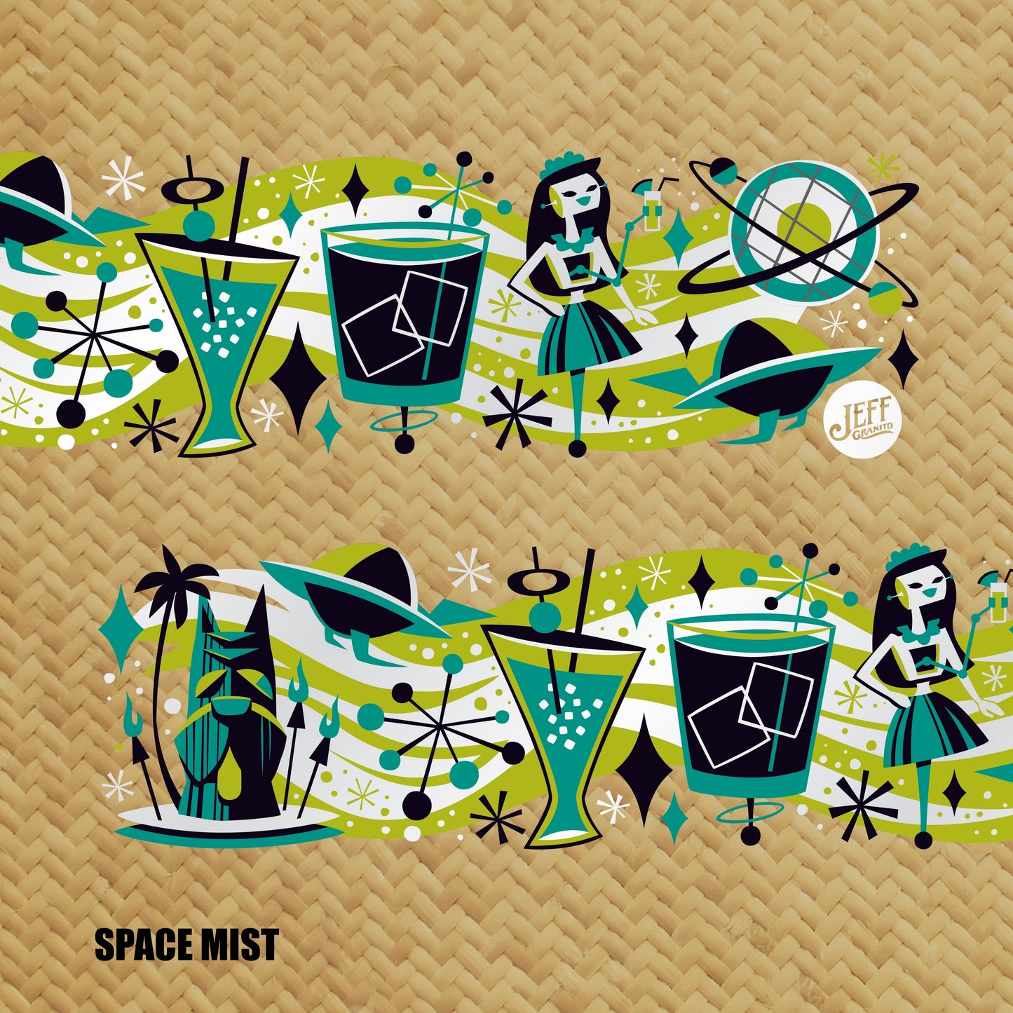 Jeff Granito's 'Cosmic Cocktails' Mai Tai Cocktail Glass (1) - Ready to Ship!